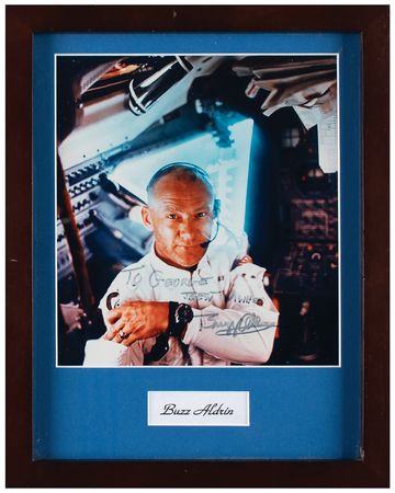 Lot #7294 Buzz Aldrin Signed Photograph - Image 1