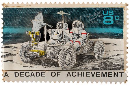 Lot #7459 Dave Scott Signed Apollo 15 3-D Postal Display - Image 1