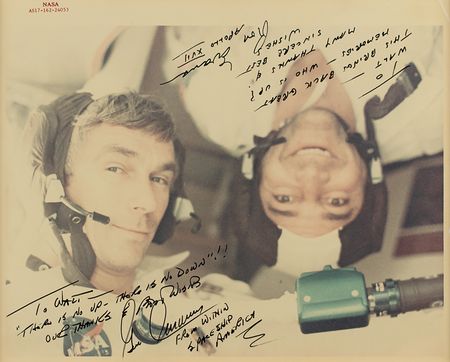 Lot #7554 Gene Cernan and Ron Evans Signed Photograph - Image 1