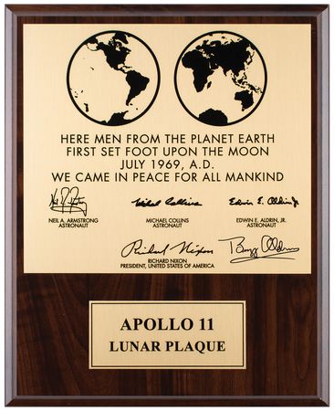 Lot #7292 Buzz Aldrin Signed Lunar Plaque - Image 1
