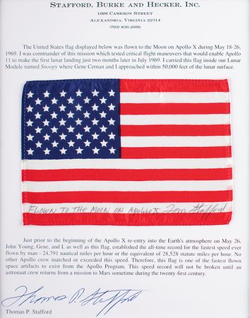 Lot #7248 Tom Stafford's Apollo 10 Flown Flag - Image 3