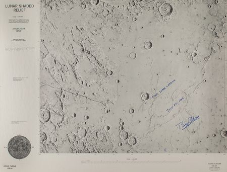 Lot #7259 Buzz Aldrin Signed Lunar Chart - Image 1