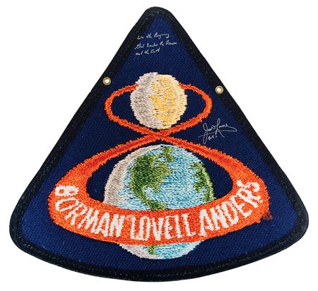 Lot #7200 James Lovell Signed Apollo 8 Patch Emblem - Image 1