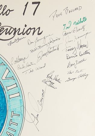Lot #7529 Apollo 17 'Flight Team Reunion' Multisigned Poster - Image 3