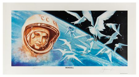 Lot #7722 Alexei Leonov and Valentina Tereshkova Signed Print: 'Seagull' - Image 1