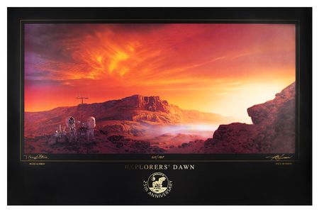 Lot #7303 Buzz Aldrin Signed Print: 'Explorer's Dawn' - Image 1