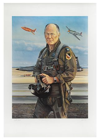 Lot #7817 Chuck Yeager Signed Print - Image 1
