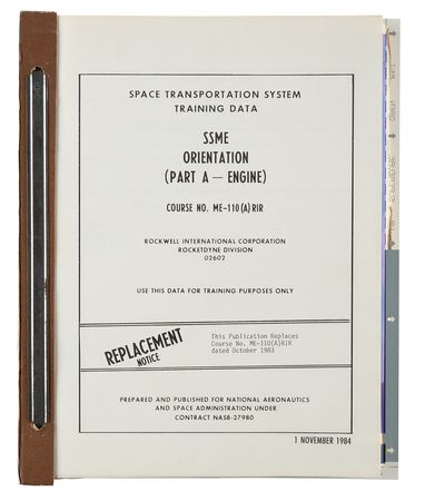 Lot #7642 Space Shuttle SSME Orientation Training Manual - Image 1