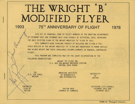 Lot #7280 Neil Armstrong Signed Wright 'B' Modified Flyer Booklet - Image 1