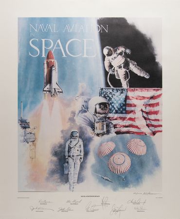 Lot #7559 Naval Aviation in Space Signed Print - Image 1