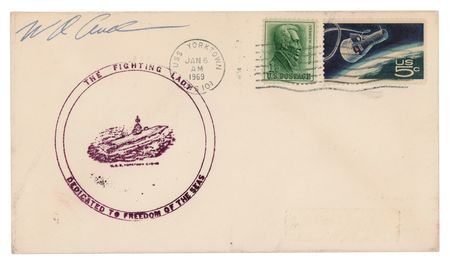 Lot #7202 Bill Anders Signed USS Yorktown Cover - Image 1