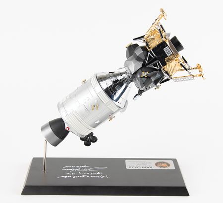 Lot #7367 Fred Haise Signed Model of the Apollo 13 Command and Lunar Module - Image 4