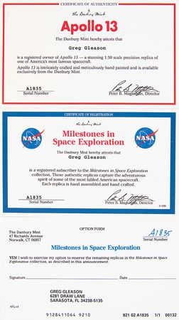 Lot #7367 Fred Haise Signed Model of the Apollo 13 Command and Lunar Module - Image 8