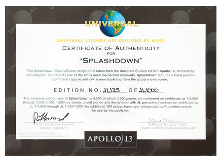 Lot #7395 James Lovell and Fred Haise Signed Limited Edition 'Splashdown' Sculpture - Image 6