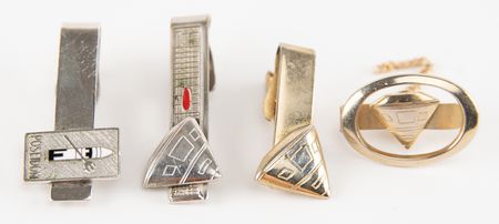 Lot #7163 Apollo-Era Robbins Company (4) Tie Clips and Tack - Image 1