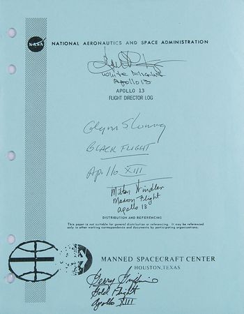 Lot #7348 Apollo 13 Multi-signed Complete Copy of the Flight Director's Log  - Image 1