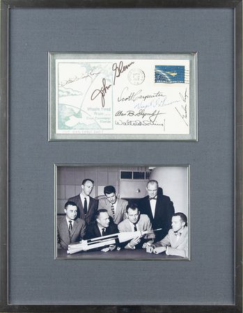 Lot #7026 Mercury Seven Signed Launch Day Cover - Image 1
