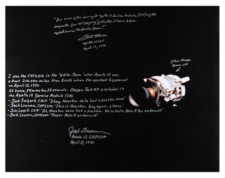 Lot #7384 Fred Haise and Jack Lousma Signed Oversized Photograph - Image 1