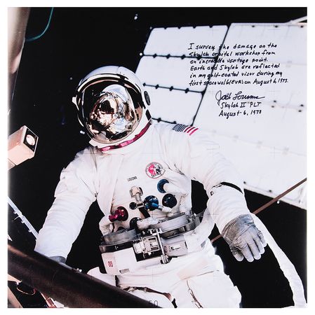 Lot #7596 Jack Lousma Signed Oversized Photograph - Image 1