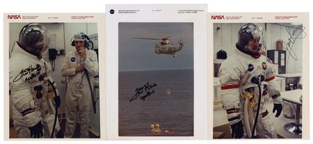 Lot #7362 Apollo 13: James Lovell and Fred Haise (3) Signed Photographs - Image 1