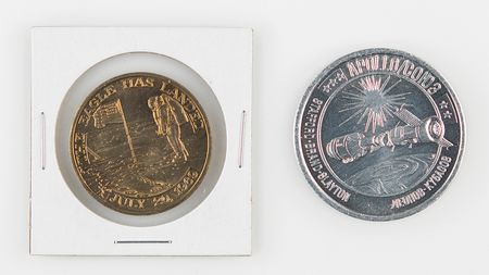 Lot #7164 Manned Flight Awareness Medallion Presentations (3) - Apollo 8 and 11, Apollo Soyuz Test Project - Image 1