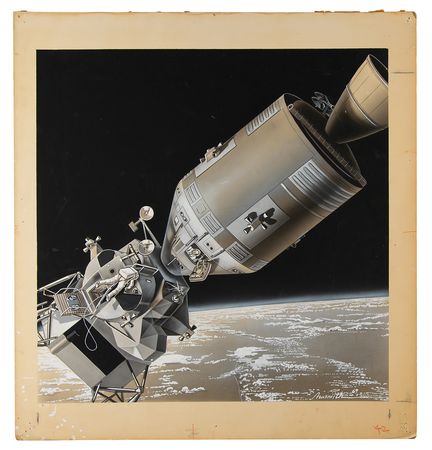 Lot #7803 Apollo 9: Russell Arasmith Original Painting - Image 1
