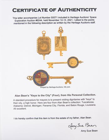 Lot #7342 Alan Bean's (4) 'Keys to the City' - Image 2