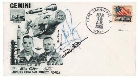 Lot #7080 Gemini 8 Signed Launch Day Cover - Image 1