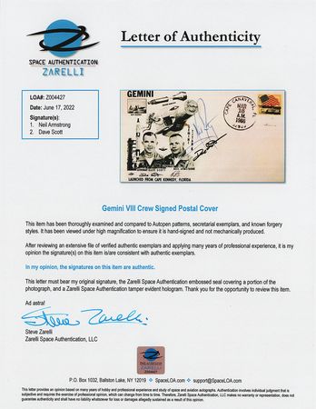 Lot #7080 Gemini 8 Signed Launch Day Cover - Image 2