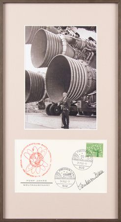 Lot #7593 Wernher von Braun Signed Postal Cover - Image 1