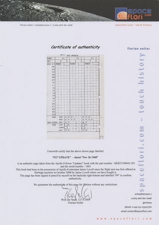 Lot #7199 Apollo 8 'Updates' Book Page Signed by Borman and Lovell [Attested as Flown] - Image 4