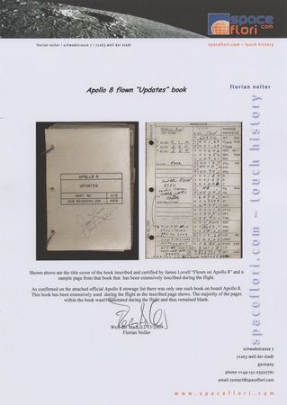Lot #7199 Apollo 8 'Updates' Book Page Signed by Borman and Lovell [Attested as Flown] - Image 5