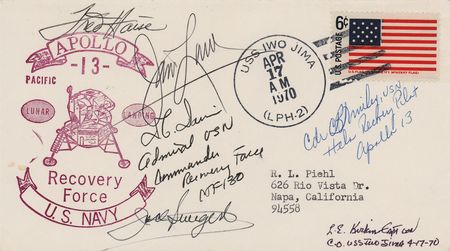 Lot #7350 Apollo 13 Signed 'Splashdown' Cover - Image 1
