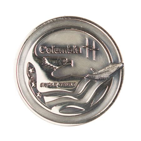 Lot #7613 Shannon Lucid's STS-2 Unflown Robbins Medallion - Image 1