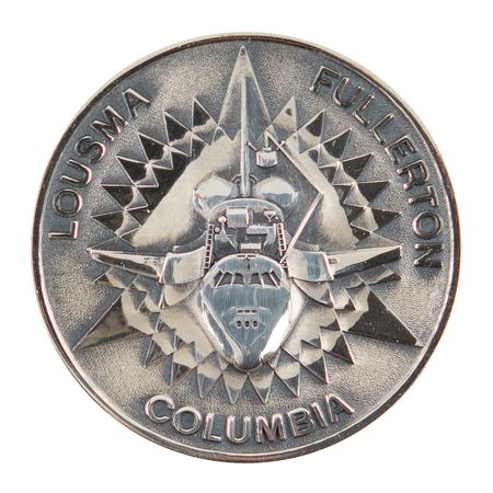 Lot #7614 Shannon Lucid's STS-3 Unflown Robbins Medallion - Image 1