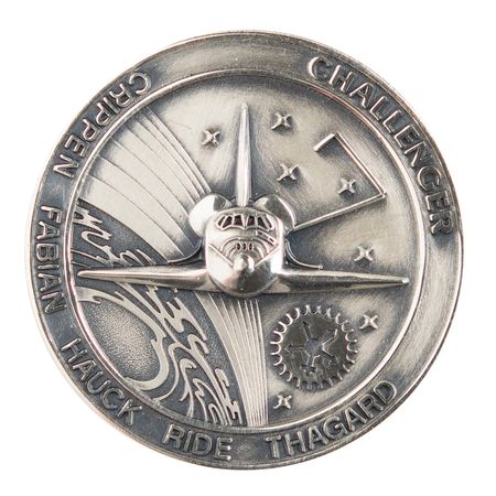 Lot #7618 Shannon Lucid's STS-7 Unflown Robbins Medallion - Image 1