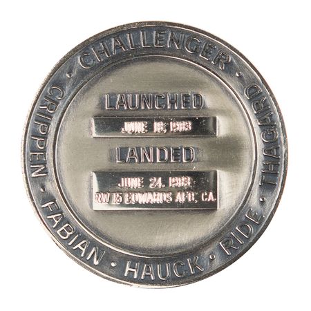 Lot #7618 Shannon Lucid's STS-7 Unflown Robbins Medallion - Image 2