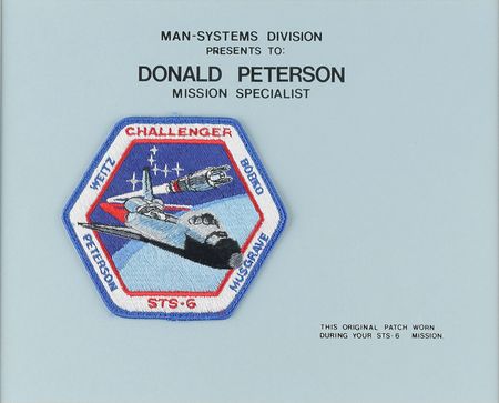 Lot #7629 Don Peterson's STS-6 Flown Suit Patch - Image 1
