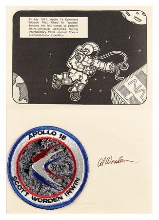 Lot #7461 Al Worden Signed Commemorative Patch Souvnier - Image 1