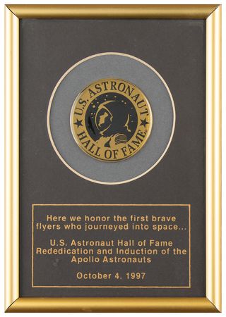 Lot #7900 Al Worden's U.S. Astronaut Hall of Fame Plaque - Image 1