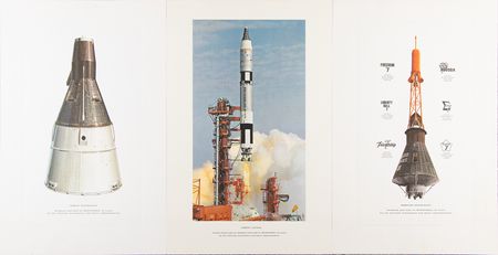 Lot #7108 McDonnell Aircraft (3) Mercury and Gemini Lithographs - Image 1