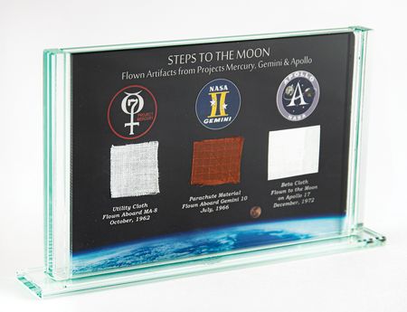Lot #7702 NASA 'Steps to the Moon' Artifact Display (Attested as Flown by Space Legacies) - Image 1