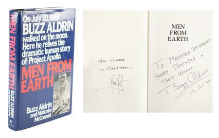 Lot #7286 Neil Armstrong and Buzz Aldrin Signed Book - Image 1