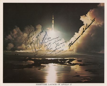 Lot #7547 Apollo 17 Signed Photograph - Image 1
