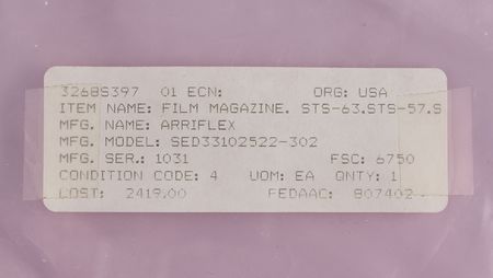 Lot #7674 Space Shuttle Flown Arriflex Film Magazine - Image 6