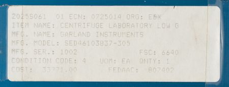 Lot #7679 Space Shuttle-era NASA JSC Centrifuge - Image 7