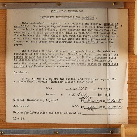 Lot #7696 NASA Langley Wind Tunnel Keuffel & Esser Mechanical Integrator Machine - Image 3