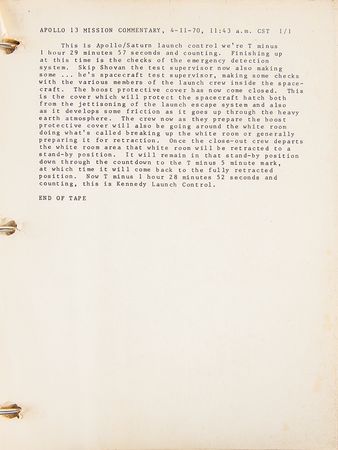 Lot #7355 Apollo 13 Original Complete 'News Center' Mission Transcript - Image 3