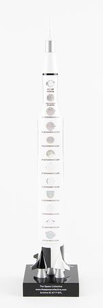 Lot #7143 Apollo Saturn V Rocket Lucite Model with Apollo CSM Segments (Attested as Flown) and a Lunar Meteorite NWA 11303 Segment - Image 2