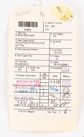 Lot #7683 STS-123 Flown Adjustable Protective Mitten - Image 2